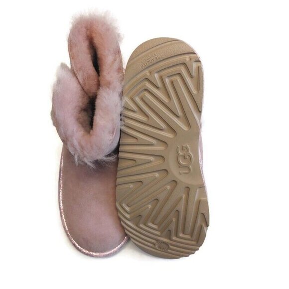 UGG Bailey Button Star Suede Boots #1107969K Pink Crystal Big Kids 5 Womens Sz 6 - Picture 5 of 8